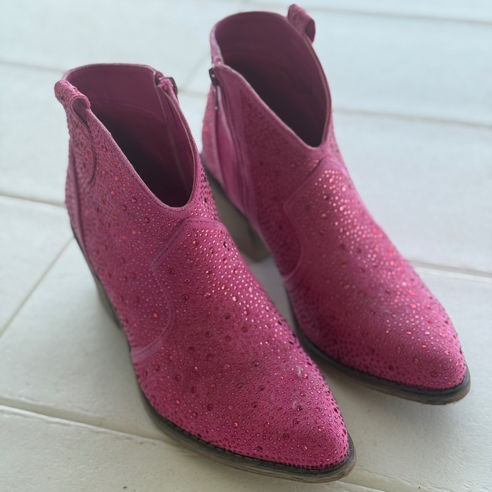 Pink Sparkle Boots Size 9